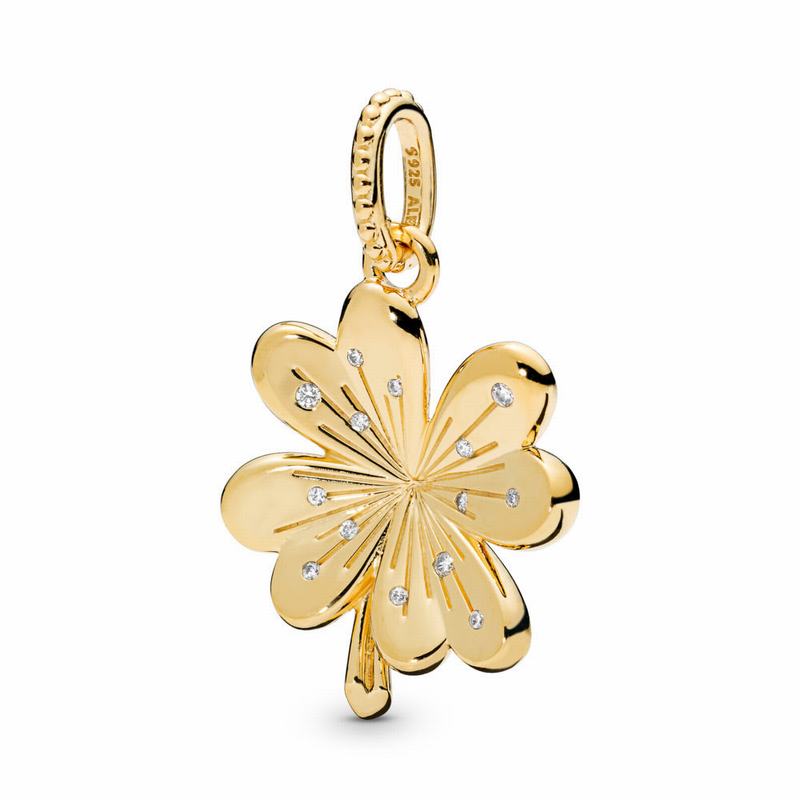Pandora Shine™ Lucky Four-Leaf Clover Pendant Gold Egypt VB4701265